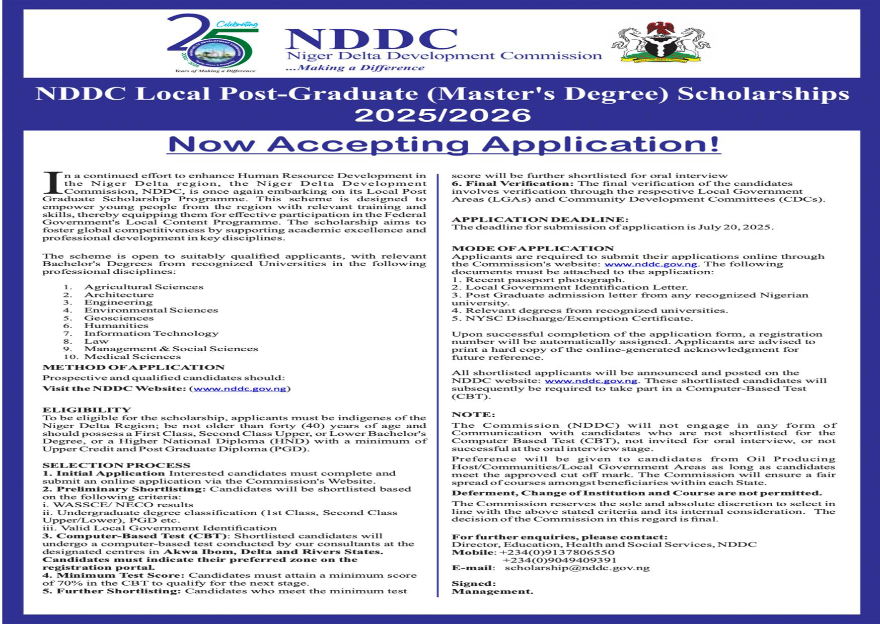 bjmx1bys2118342448251219433 Apply Now: 2025/2026 NDDC Postgraduate Scholarship for Nigerians